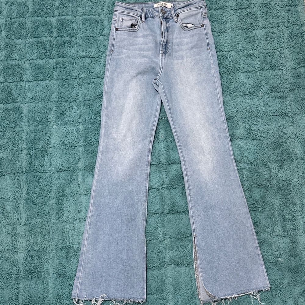 Light wash flared leg jeans
